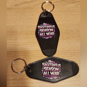 Black Sagittarius Season Keychain